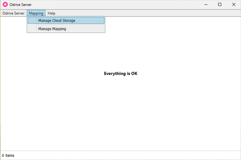 Manage Cloud Storage Menu